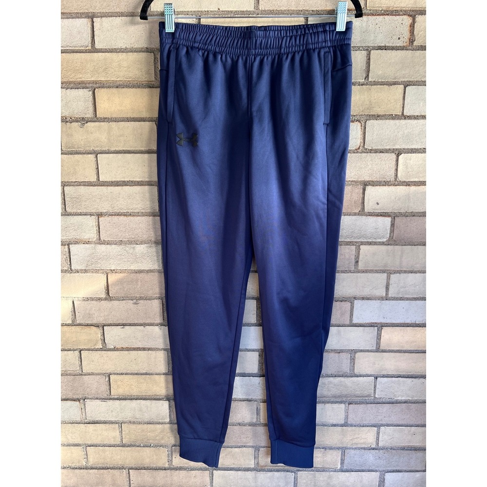 Under Armour Boys Fleece Joggers Navy Blue Youth Size Large YL NWT